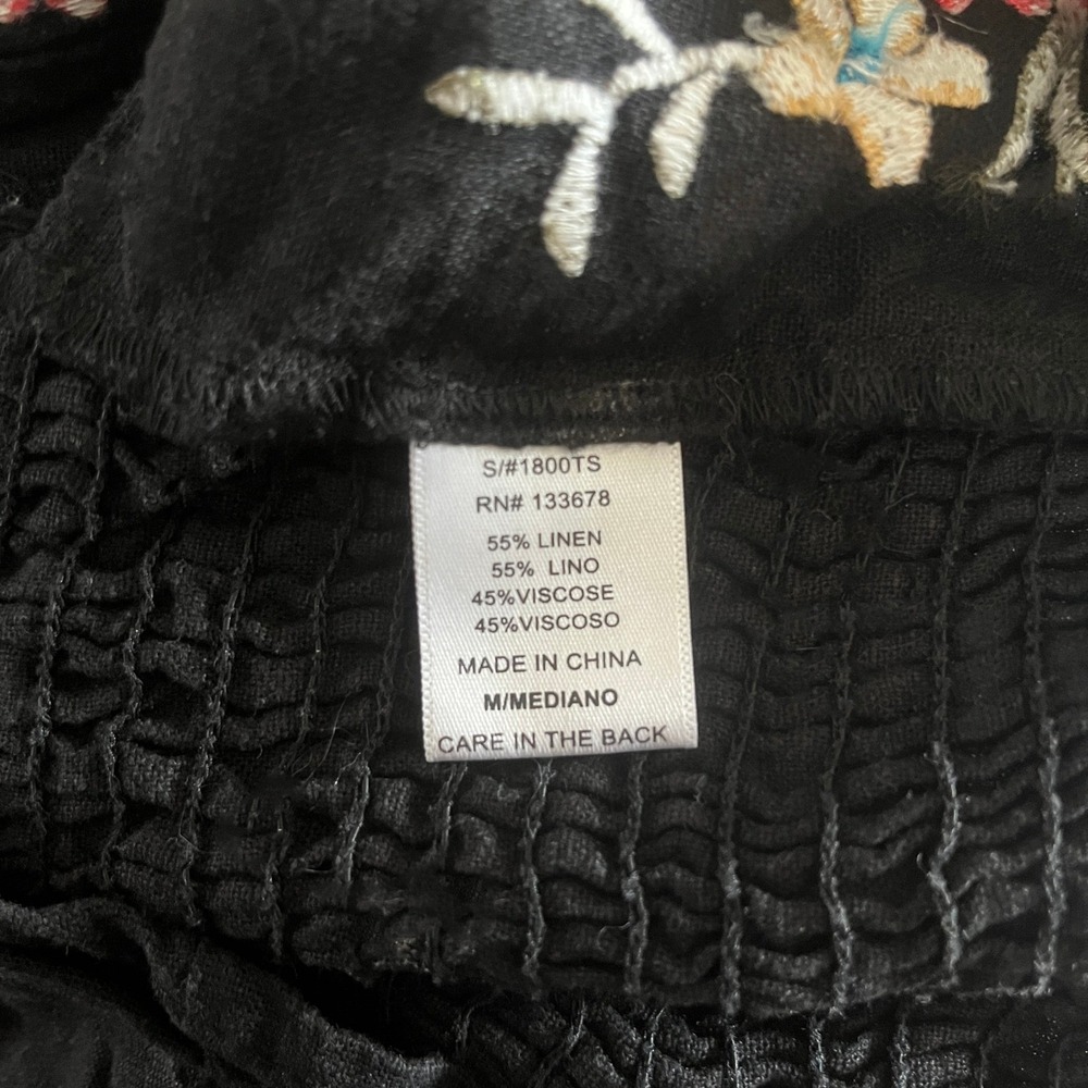 Forever 21 Women's Corset Bustier Embroidered Flower Linen Blend Size Medium - Picture 4 of 7